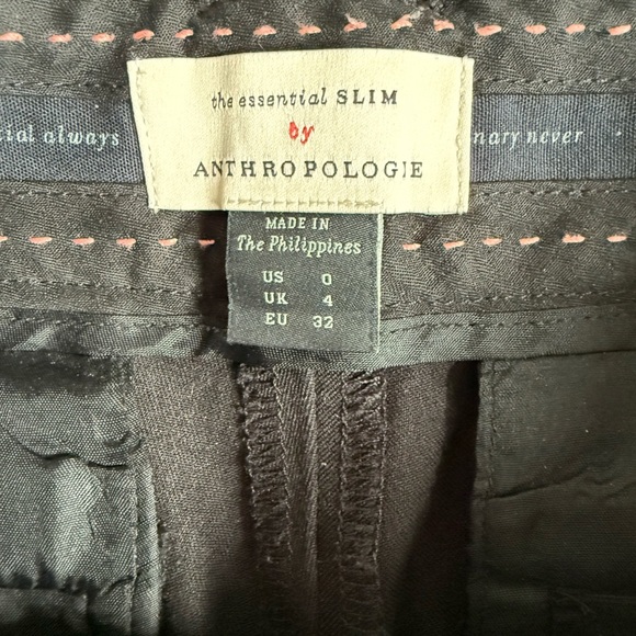 Anthropologie The Essential Slim Black Trousers Size 0 - Picture 5 of 6